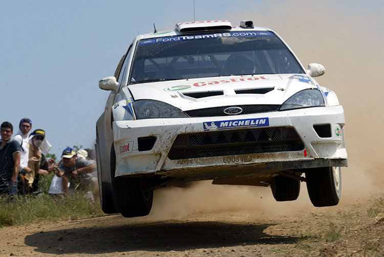 Markko Martin winning the 2003 Acropolis Rally