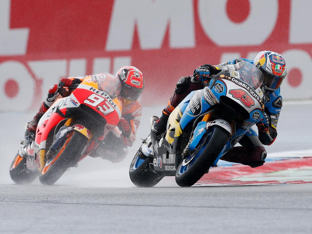 Jack Miller leading Marquez at Assen