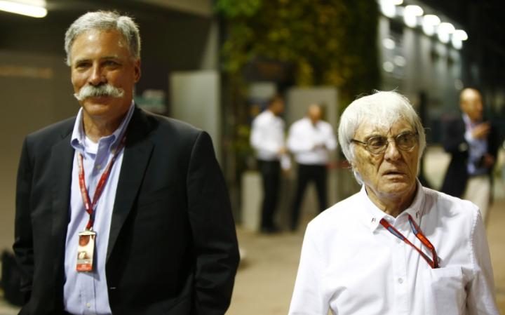 Casey Carey and Bernie Ecclestone