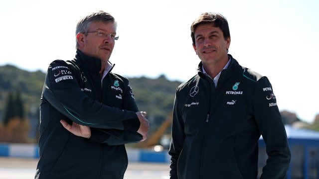 Ros Brawn and Toto Wolff (Getty)