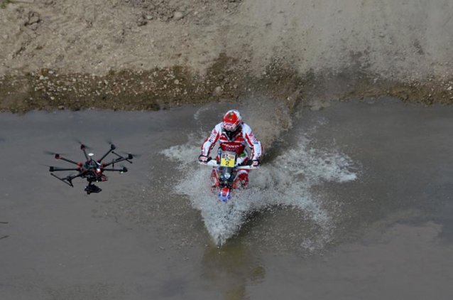 biker-and-drone-in-water